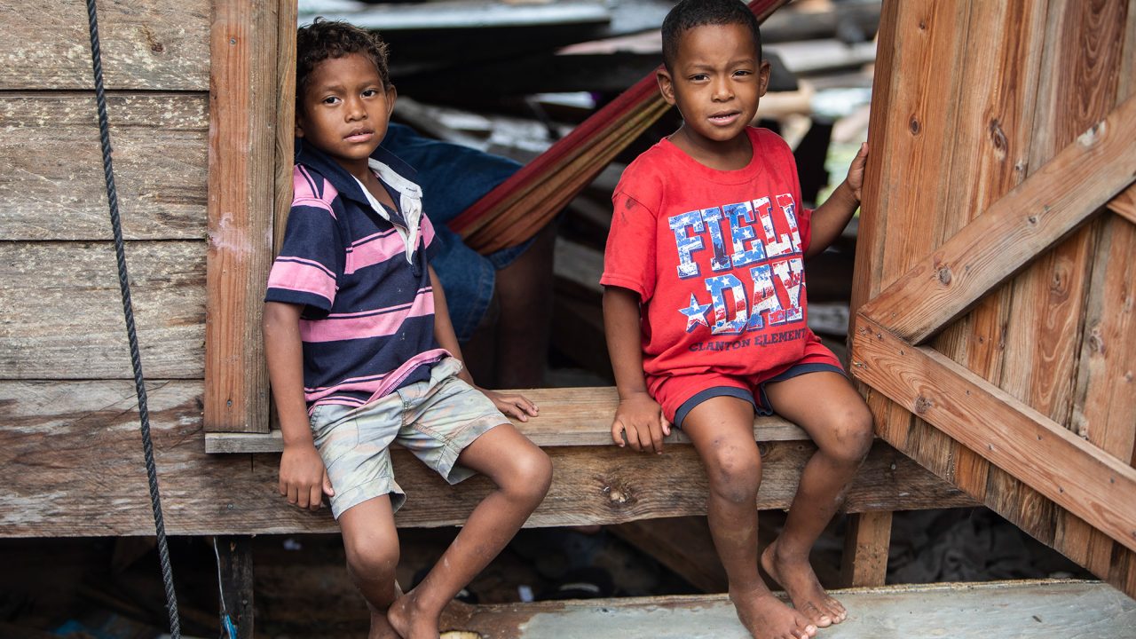 Children in El Muelle neighborhood Bilwi, Puerto Cabezas, Nicaragua