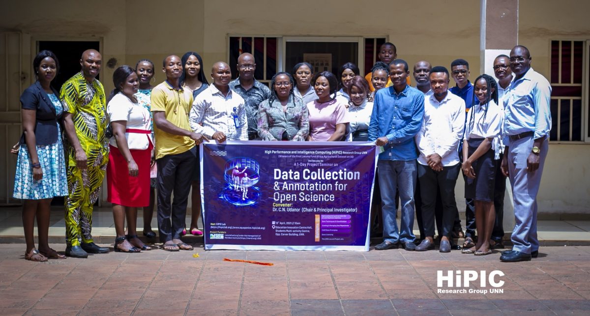Participants of the Data Collection & Annotation for Open Science Convening, who worked at the Sensor Based Aquaponics Fish Pond Datasets project, at the University of Nigeria in Nsukka, Enugu, Nigeria.